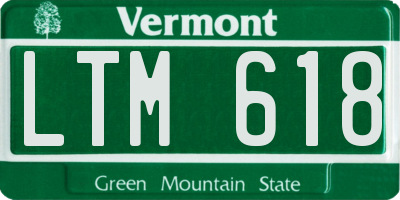 VT license plate LTM618