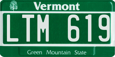VT license plate LTM619