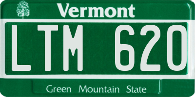 VT license plate LTM620