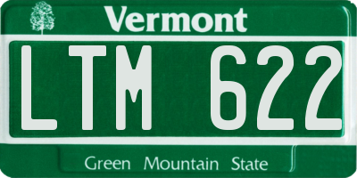VT license plate LTM622