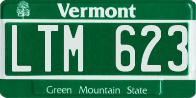 VT license plate LTM623