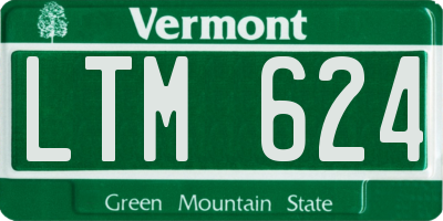 VT license plate LTM624