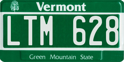 VT license plate LTM628