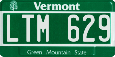 VT license plate LTM629