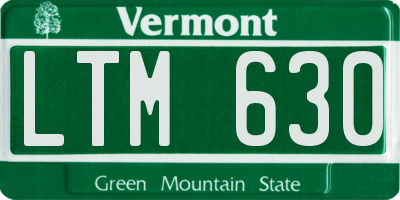 VT license plate LTM630