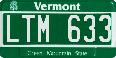 VT license plate LTM633