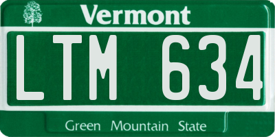 VT license plate LTM634