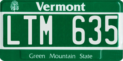 VT license plate LTM635