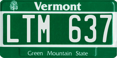 VT license plate LTM637