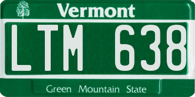 VT license plate LTM638