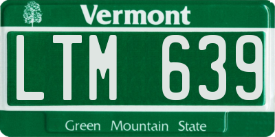 VT license plate LTM639