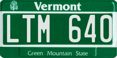 VT license plate LTM640