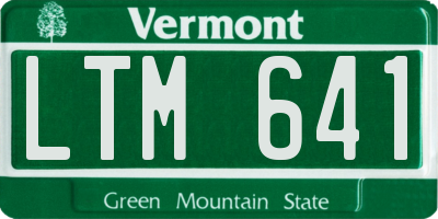 VT license plate LTM641