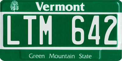 VT license plate LTM642