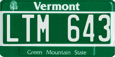 VT license plate LTM643