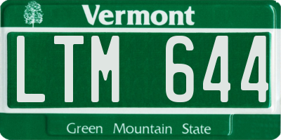 VT license plate LTM644