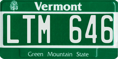 VT license plate LTM646