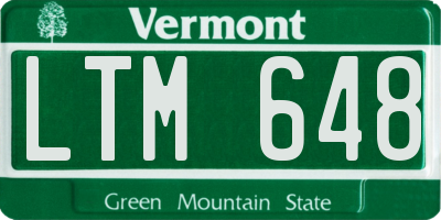 VT license plate LTM648