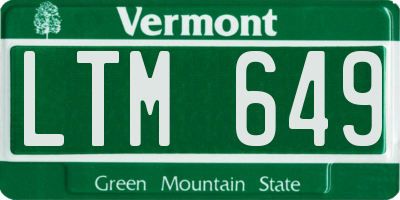 VT license plate LTM649