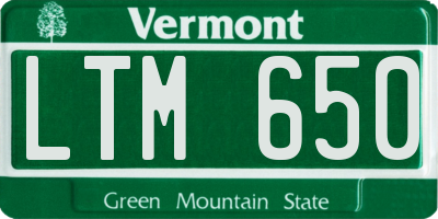 VT license plate LTM650