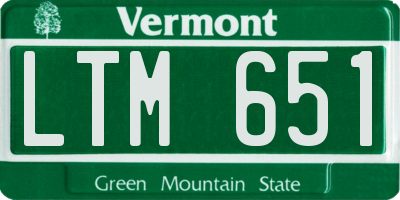 VT license plate LTM651