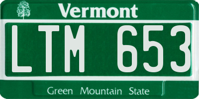 VT license plate LTM653