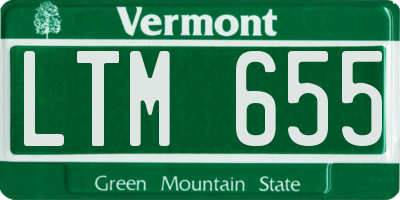 VT license plate LTM655