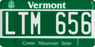 VT license plate LTM656