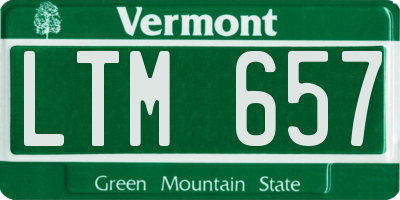 VT license plate LTM657