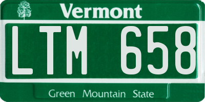 VT license plate LTM658