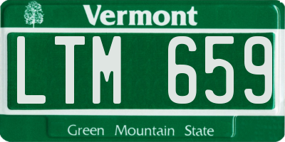 VT license plate LTM659
