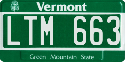 VT license plate LTM663