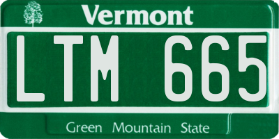 VT license plate LTM665