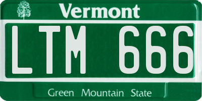 VT license plate LTM666