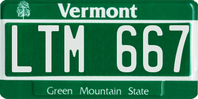 VT license plate LTM667