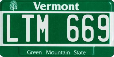 VT license plate LTM669