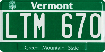 VT license plate LTM670