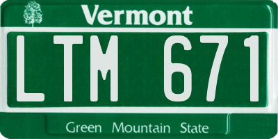 VT license plate LTM671