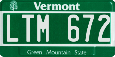 VT license plate LTM672