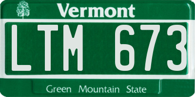 VT license plate LTM673