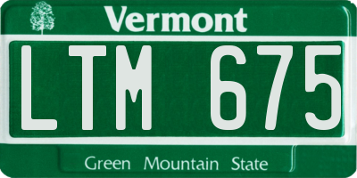 VT license plate LTM675