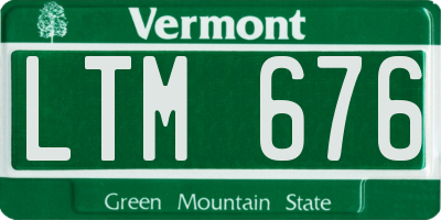 VT license plate LTM676
