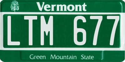 VT license plate LTM677