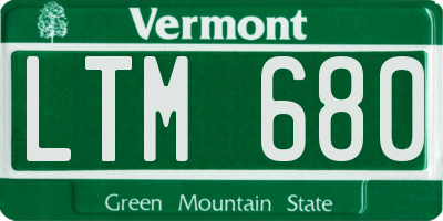 VT license plate LTM680