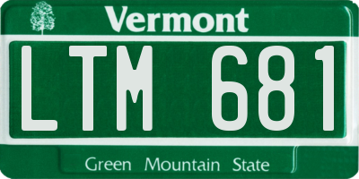 VT license plate LTM681