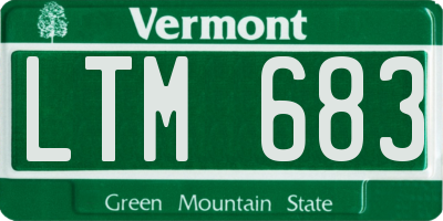 VT license plate LTM683