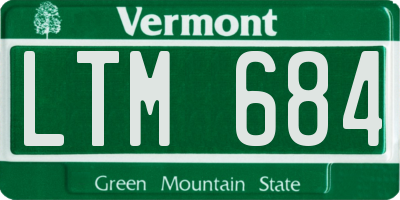 VT license plate LTM684