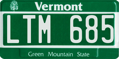 VT license plate LTM685