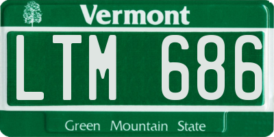 VT license plate LTM686