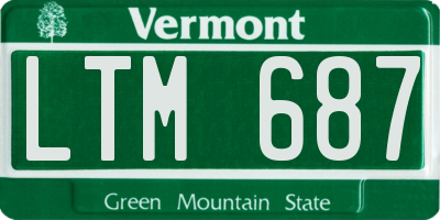 VT license plate LTM687
